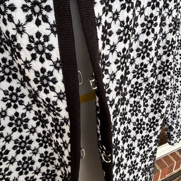 Womens Plus Size 18 Blazer black white floral Cottage Core Lane Bryant Casual - Picture 4 of 9